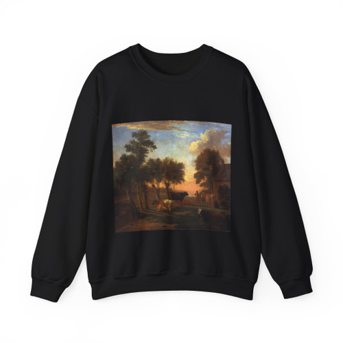 POTTER, Paulus - Cows in a Meadow by a Farm (Artwork) Crewneck Sweatshirt