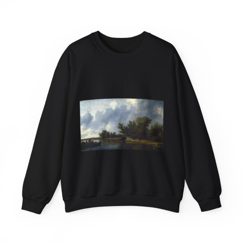 RUISDAEL, Salomon van - A River Landscape with Fishermen (Artwork) Crewneck Sweatshirt