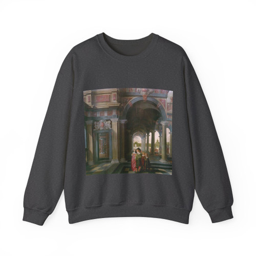 DELEN, Dirck van - Palace Courtyard with Figures (Artwork) Crewneck Sweatshirt