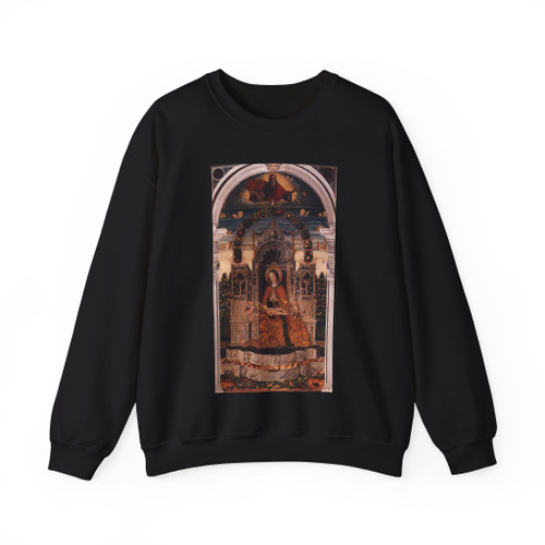 ANTONIO da Negroponte - Madonna and Child Enthroned (Artwork) Crewneck Sweatshirt