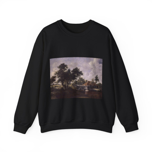 HOBBEMA, Meyndert - Wooded Landscape with Water Mill (Artwork) Crewneck Sweatshirt