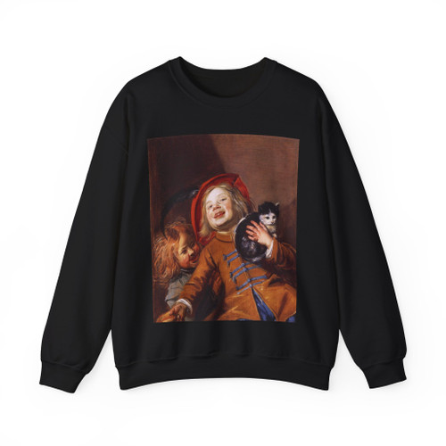 LEYSTER, Judith - Two Children with a Cat (Artwork) Crewneck Sweatshirt