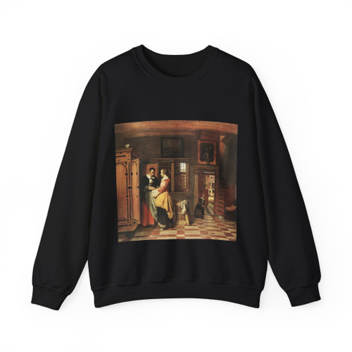 HOOCH, Pieter de - At the Linen Closet (Artwork) Crewneck Sweatshirt