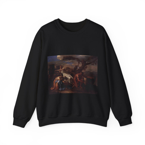 POUSSIN, Nicolas - The Infant Jupiter Nurtured by the Goat Amalthea (Artwork) Crewneck Sweatshirt