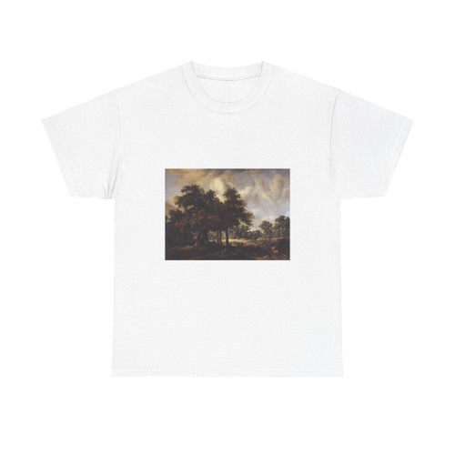 HOBBEMA, Meyndert - Wooded Landscape with Cottages (Artwork) T-Shirt