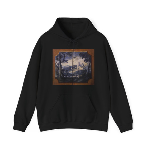 DUPLESSIS, Joseph-Siffred - Landscape in Blue Monochrome (Artwork) Hoodie