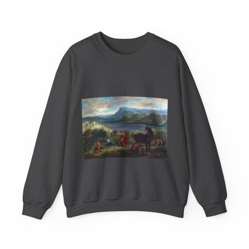 DELACROIX, EUGENE - Ovid among the Scythians (Artwork) Crewneck Sweatshirt