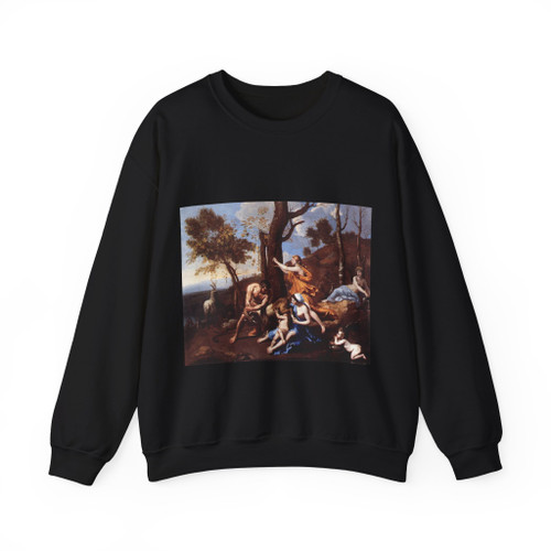 POUSSIN, Nicolas - The Nurture of Jupiter (Artwork) Crewneck Sweatshirt