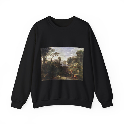 POUSSIN, Nicolas - Landscape with Diogenes (Artwork) Crewneck Sweatshirt