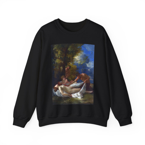 POUSSIN, Nicolas - Nymph with Satyrs (Artwork) Crewneck Sweatshirt