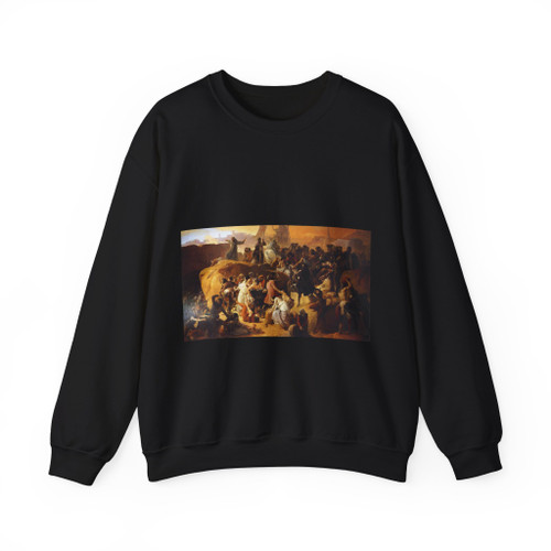 HAYEZ, Francesco - Crusaders Thirsting near Jerusalem (Artwork) Crewneck Sweatshirt