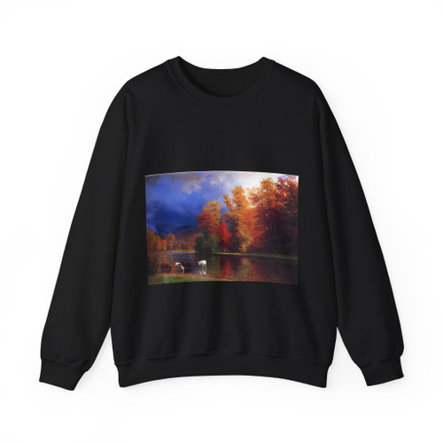 BIERSTADT, Albert - On the Saco (Artwork) Crewneck Sweatshirt