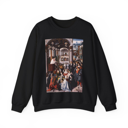 LEYDEN, Aertgen van - Church Sermon (Artwork) Crewneck Sweatshirt