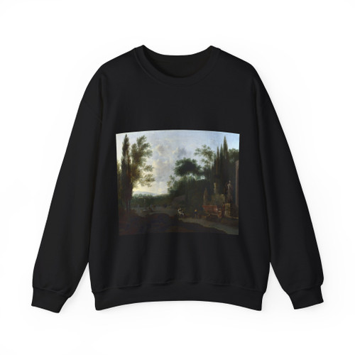 MOUCHERON, Frederick de - Figures in an Italian Garden (Artwork) Crewneck Sweatshirt