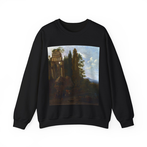 MOUCHERON, Frederick de - A Landscape with Classical Ruins (Artwork) Crewneck Sweatshirt