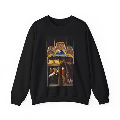 PIETRO di Giovanni d'Ambrogio - Adoration of the Shepherds (Artwork) Crewneck Sweatshirt