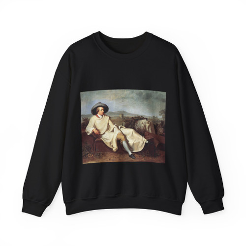 TISCHBEIN, Johann Heinrich Wilhelm - Goethe in the Roman Campagna (Artwork) Crewneck Sweatshirt