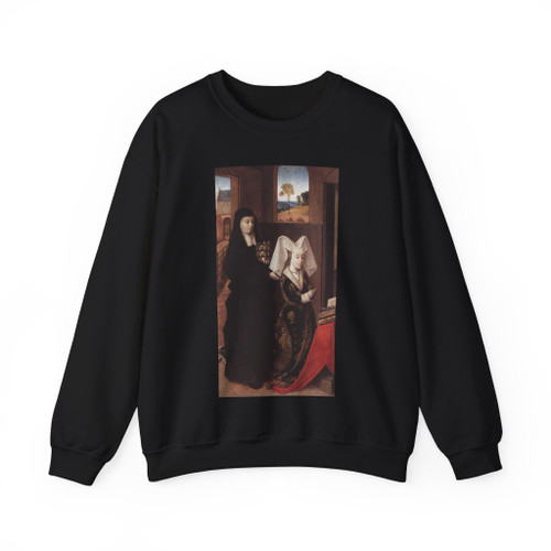 CHRISTUS, Petrus -portrait- Isabel of Portugal with St Elizabeth (Artwork) Crewneck Sweatshirt