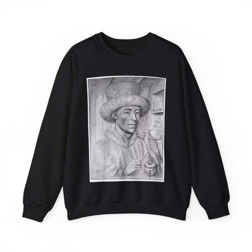 CHRISTUS, Petrus -portrait- Portrait of a Man with a Falcon (Artwork) Crewneck Sweatshirt