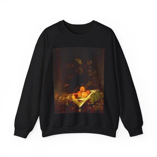 CALRAET, Abraham van - Still-life with Peaches and Grapes (Artwork) Crewneck Sweatshirt