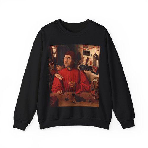 CHRISTUS, Petrus -portrait- St Eligius in His Workshop2 (Artwork) Crewneck Sweatshirt