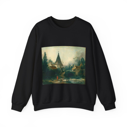 BOUCHER, Francois - Landscape Near Beauvais (Artwork) Crewneck Sweatshirt