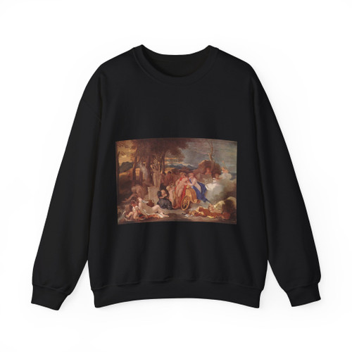 BOURDON, Sebastien - Bacchus and Ceres with Nymphs and Satyrs (Artwork) Crewneck Sweatshirt