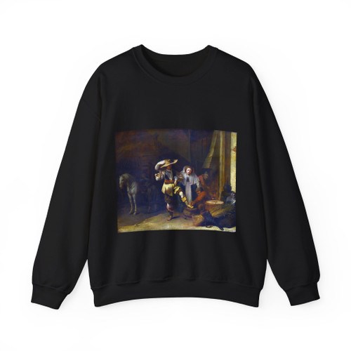 QUAST, Pieter Jansz - A Man and a Woman in a Stableyard (Artwork) Crewneck Sweatshirt