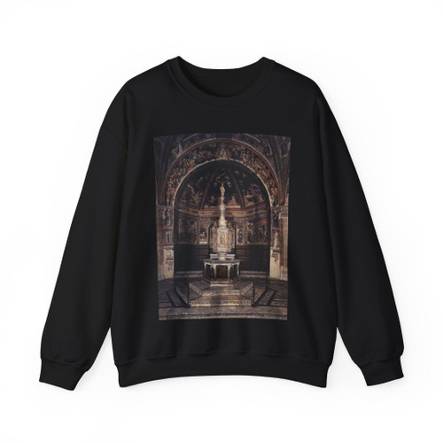 QUERCIA, Jacopo della - Baptismal font (Artwork) Crewneck Sweatshirt