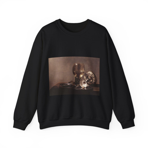 CLAESZ, Pieter - Still-life with Wine Glass and Silver Bowl (Artwork) Crewneck Sweatshirt