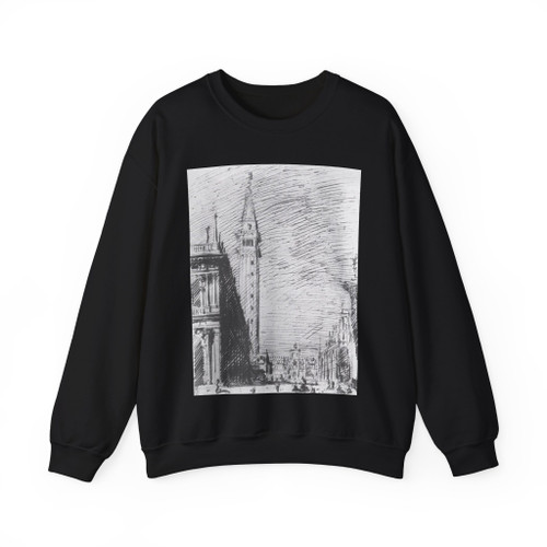 CANALETTO - The Piazzetta Looking towards the Torre dell'Orologio (Artwork) Crewneck Sweatshirt