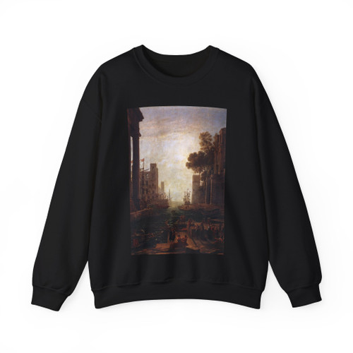 CLAUDE LORRAIN - Embarkation of St Paula Romana at Ostia (Artwork) Crewneck Sweatshirt