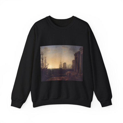 CLAUDE LORRAIN - Harbour Scene at Sunset (Artwork) Crewneck Sweatshirt