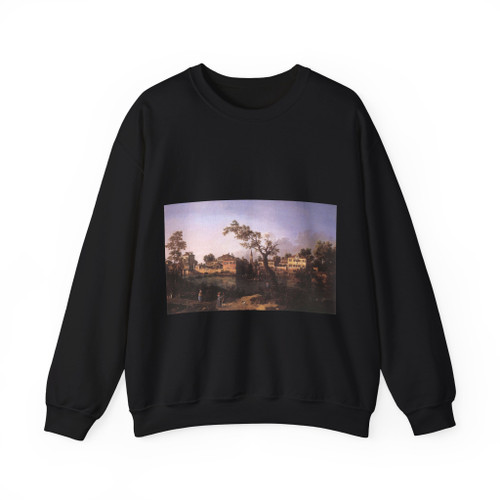 CANALETTO - View of a River, Perhaps in Padua (Artwork) Crewneck Sweatshirt