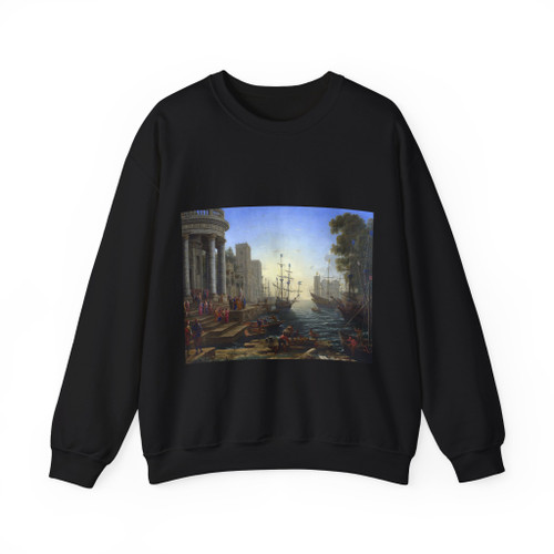 CLAUDE LORRAIN - Port Scene with the Embarkation of St Ursula (Artwork) Crewneck Sweatshirt