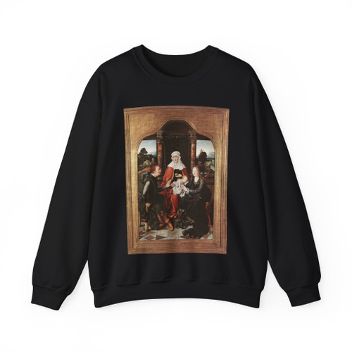 CLEVE, Joos van - St Anne with the Virgin and Child and St Joachim (Artwork) Crewneck Sweatshirt