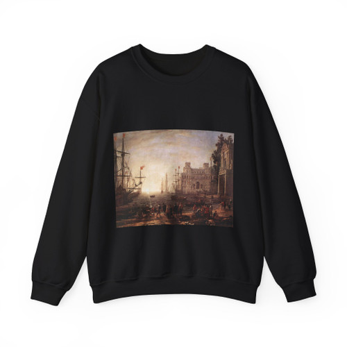CLAUDE LORRAIN - Port Scene with the Villa Medici (Artwork) Crewneck Sweatshirt