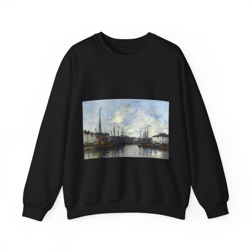 BOUDIN, Eugene - Brussels Harbour (Artwork) Crewneck Sweatshirt