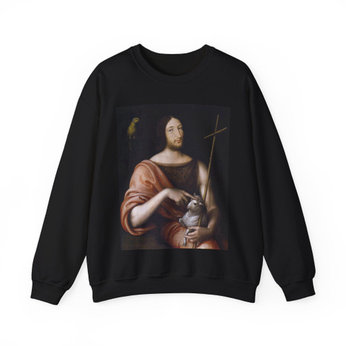 CLOUET, Jean - Portrait of Francois I as St John the Baptist (Artwork) Crewneck Sweatshirt