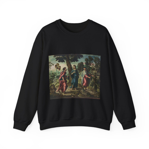 COECKE VAN AELST, Pieter - Christ and His Disciples on Their Way to Emmaus (Artwork) Crewneck Sweatshirt