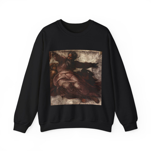 MICHELANGELO, Buonarroti - The Creation of the Sun and Moon 2 (Artwork) Crewneck Sweatshirt