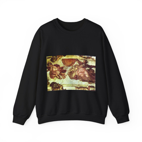 MICHELANGELO, Buonarroti - The Creation of the Sun and Moon (Artwork) Crewneck Sweatshirt