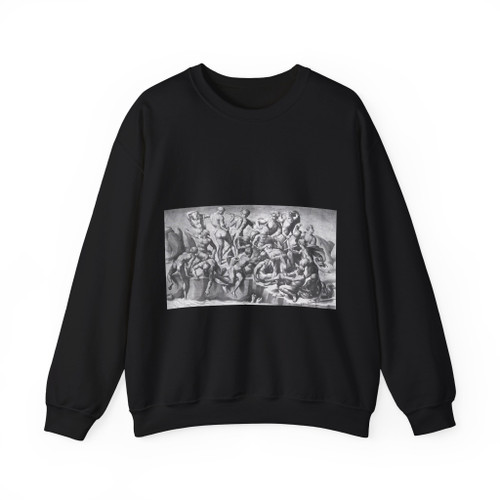 MICHELANGELO, Buonarroti -Drawing--Battle of Cascina- Battle of Cascina (part) (Artwork) Crewneck Sweatshirt