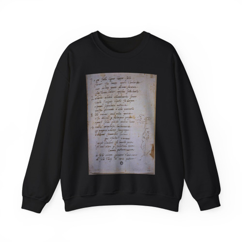 MICHELANGELO, Buonarroti -Drawing--Drawing- sonnet (Artwork) Crewneck Sweatshirt