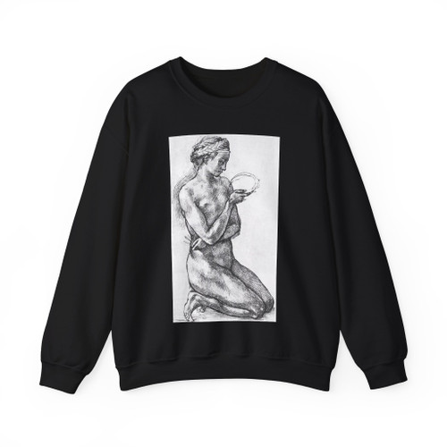 MICHELANGELO, Buonarroti -Drawing--Drawing- woman3 (Artwork) Crewneck Sweatshirt