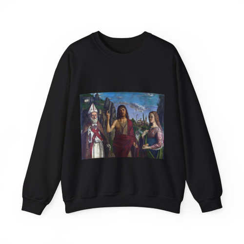 MONTAGNA, Bartolomeo - Saint Zeno, Saint John the Baptist and a Female Martyr (Artwork) Crewneck Sweatshirt