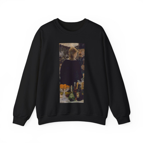 MONET, Claude - A Bar at the FoliesBergeres detail of reflections (Artwork) Crewneck Sweatshirt