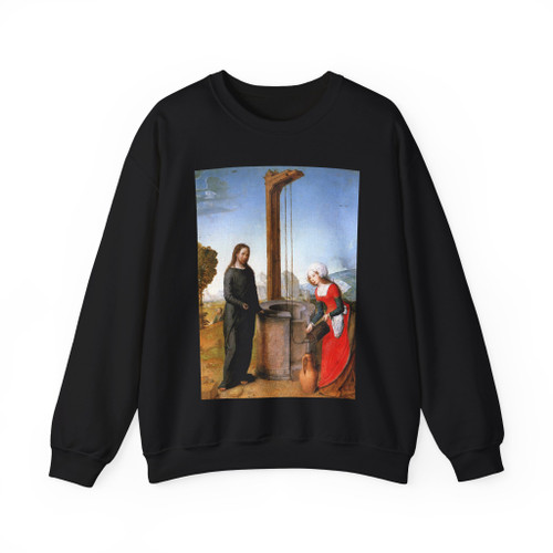 JUAN de Flandes - Christ and the Woman of Samaria (Artwork) Crewneck Sweatshirt