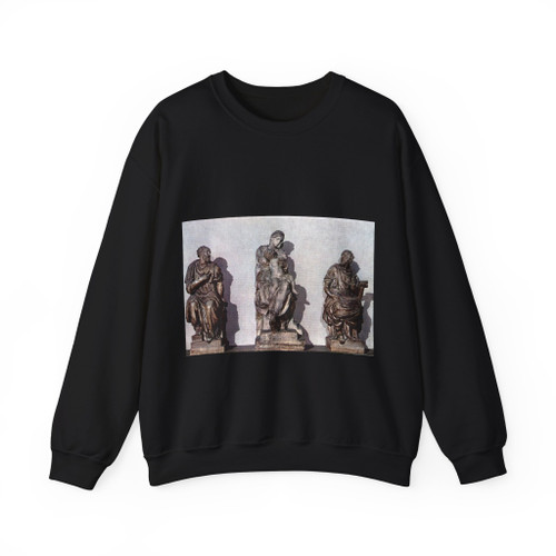 MICHELANGELO, Buonarroti -Medicis- Medici Madonna, between Sts Cosmas and Damian (Artwork) Crewneck Sweatshirt