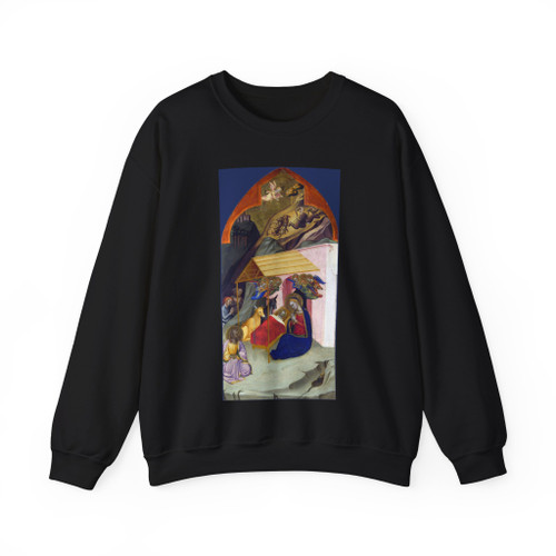 CIONE, Jacopo di - The Nativity and Annunciation to the Shepherds (Artwork) Crewneck Sweatshirt